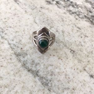 Sterling Silver Agate Ring